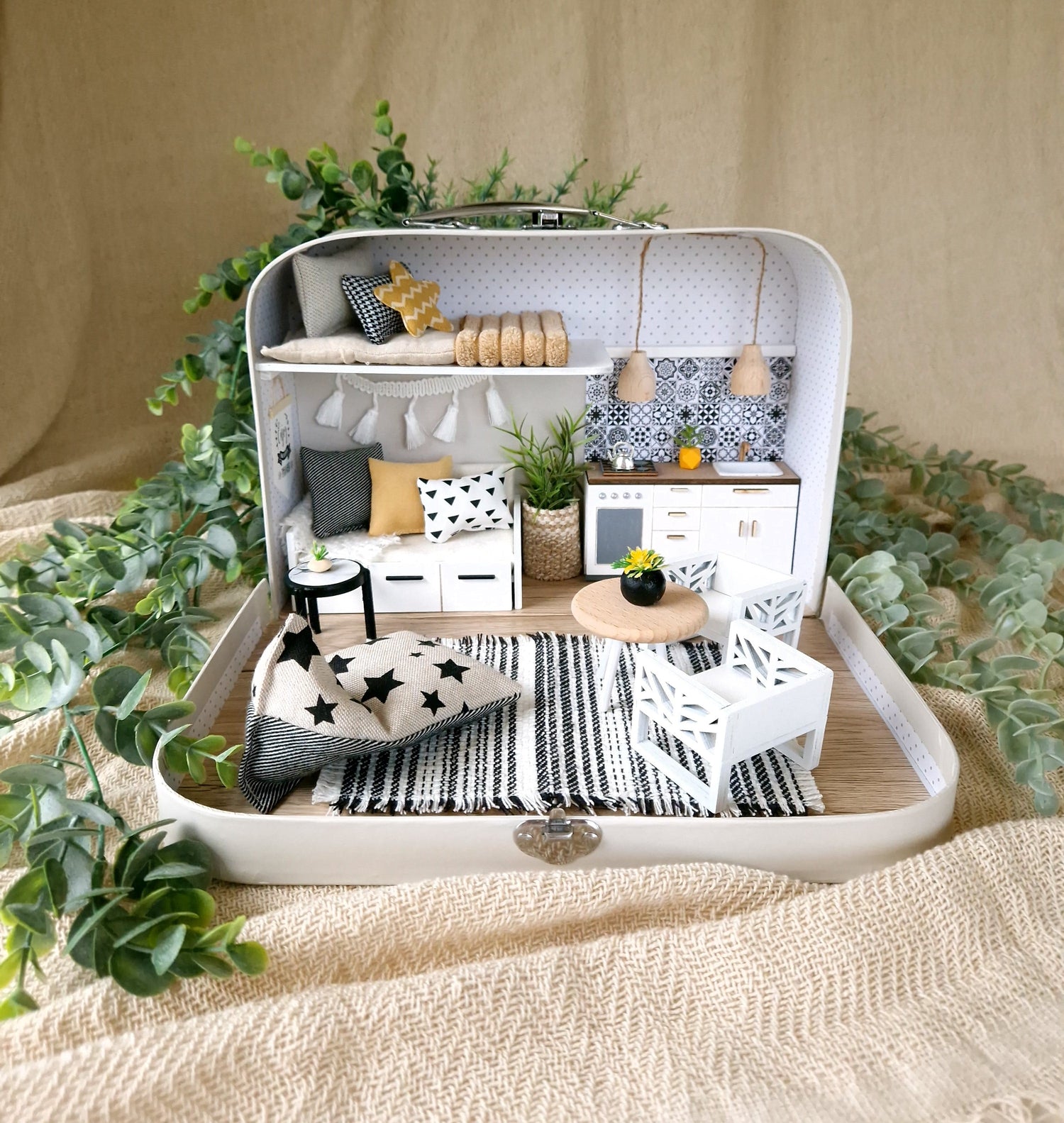 Medium size Suitcase Dollhouse