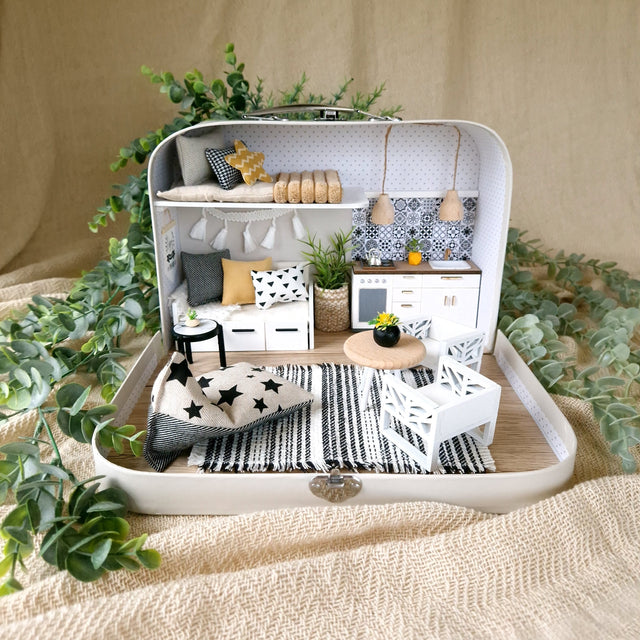 Medium size Suitcase Dollhouse