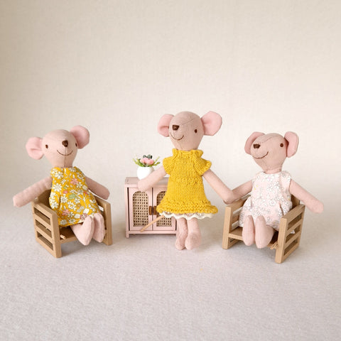 Mouse Dolls, Handmade Fabric Dolls