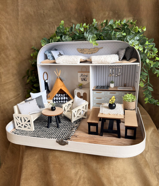 Die Übernachtungssuite – Großes Koffer-Puppenhaus