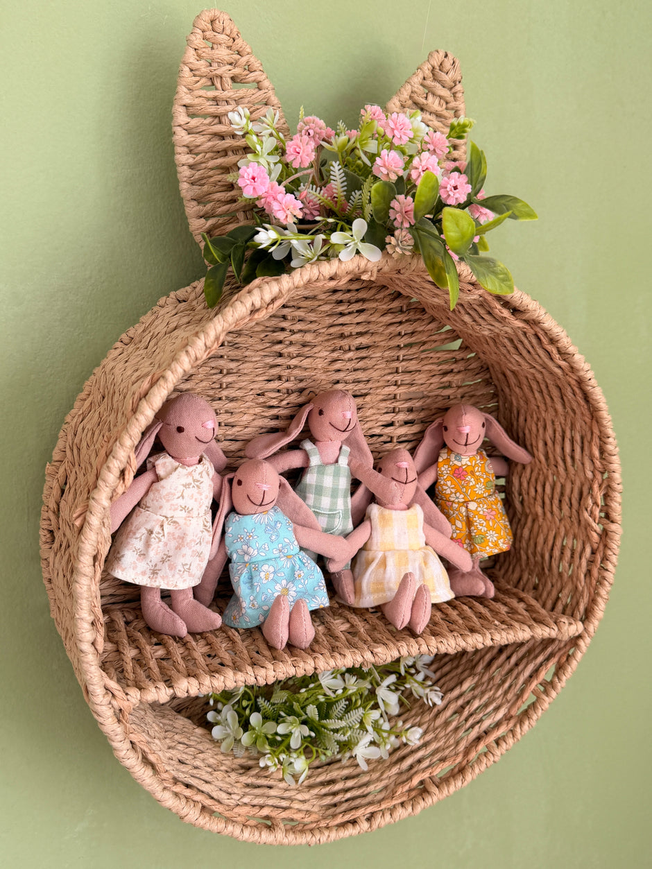 Little soft Bunnies, Handmade Fabric Dolls