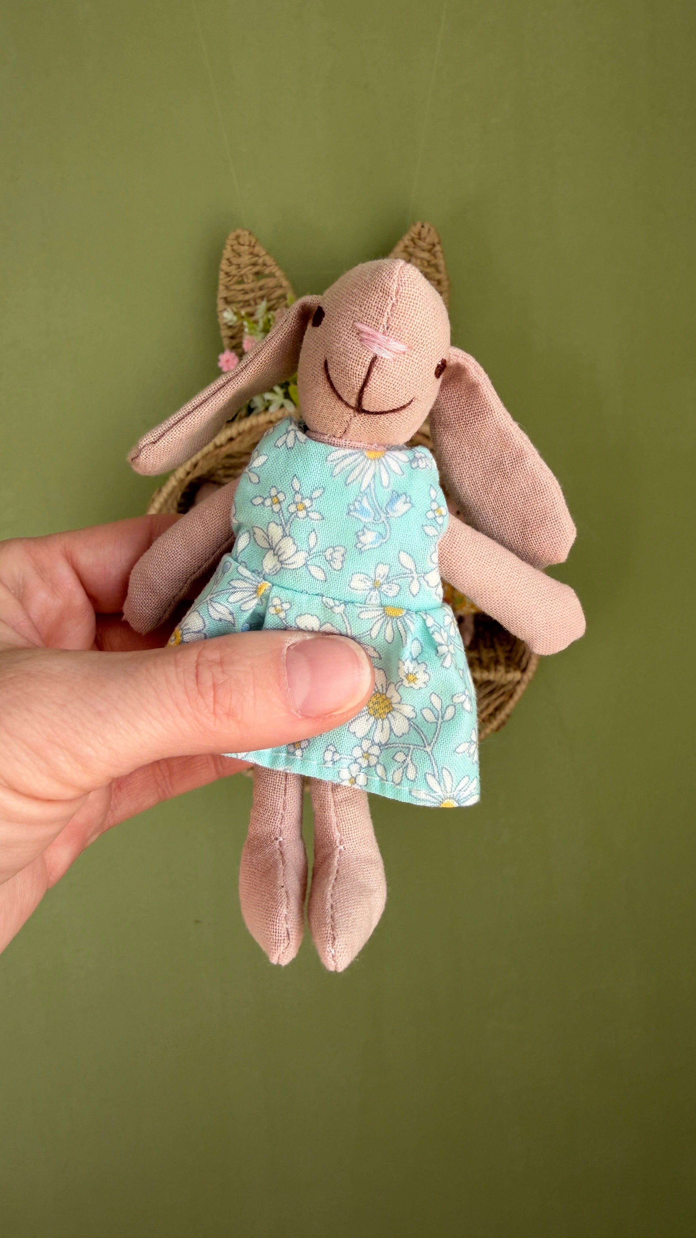 Little soft Bunnies, Handmade Fabric Dolls