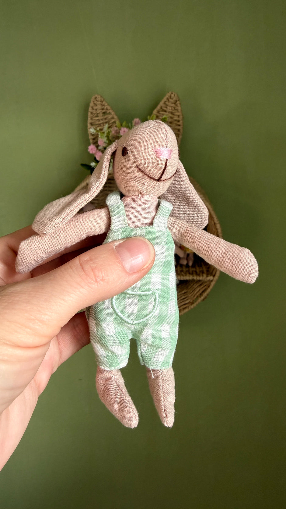 Little soft Bunnies, Handmade Fabric Dolls