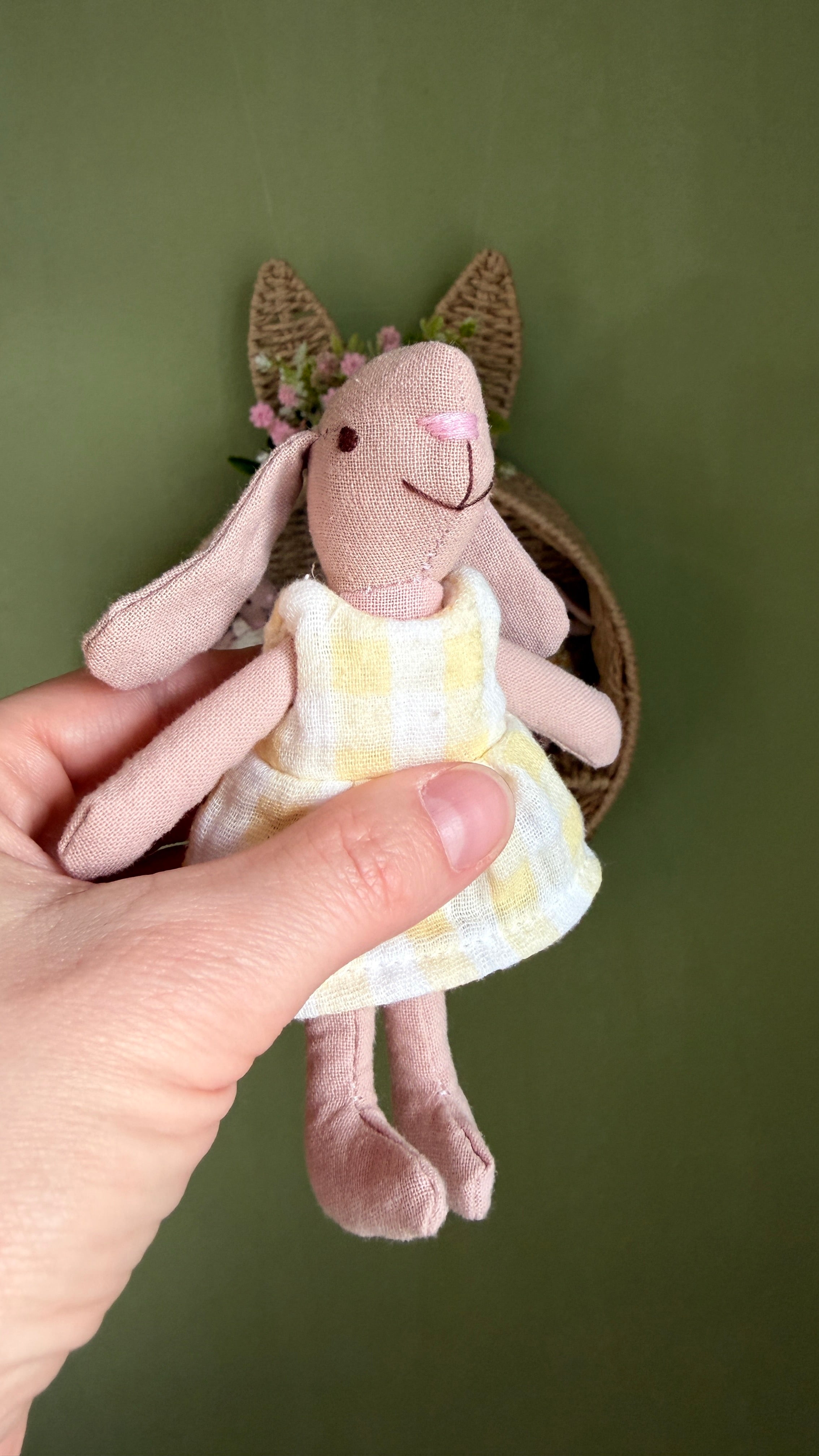 Little soft Bunnies, Handmade Fabric Dolls