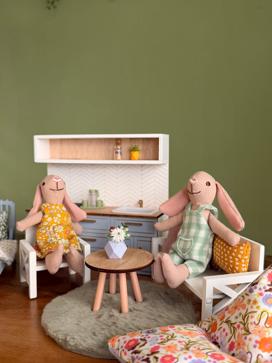 Pastell Frühlingsmöbel-Set – 1:12 Puppenhaus