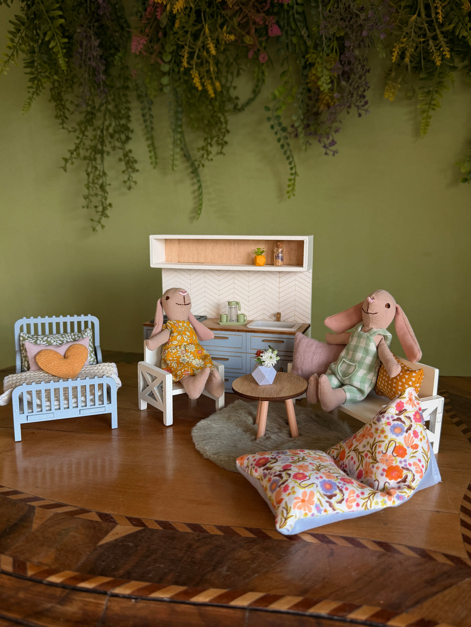 Pastell Frühlingsmöbel-Set – 1:12 Puppenhaus