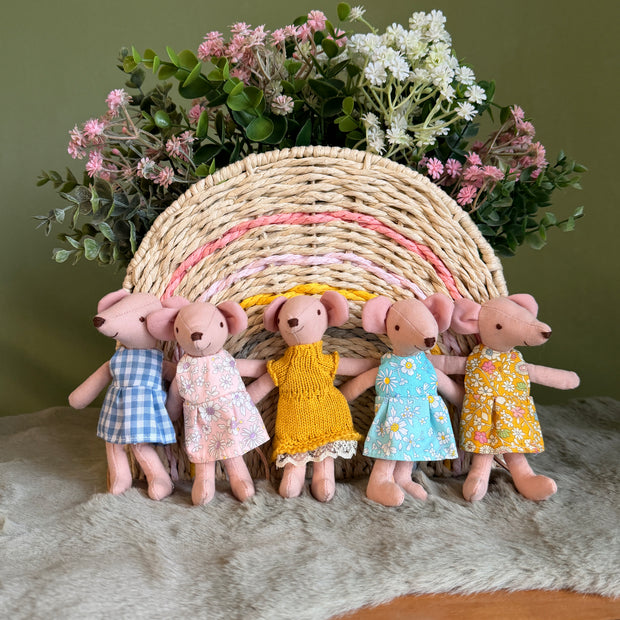 Mouse Dolls, Handmade Fabric Dolls