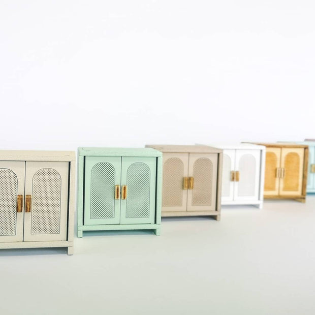 Puppenhausschrank, Miniatur-Sidebord, moderne Miniatur-Maileg-Mäusemöbel, Maßstab 1:12