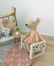 Puppenhaus-Kinderzimmer-Set im Maßstab 1:12, Pfirsichfarben, Miniaturmöbel-Set, Maileg-Mäuse (perfekt für Ikea-Puppenhäuser)