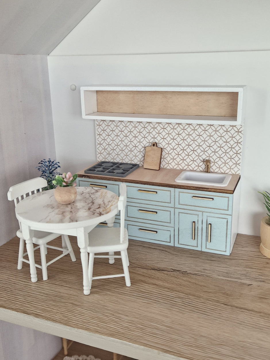 Miniatur-Puppenhausküche, Cloud, Maßstab 1:12, Miniaturmöbel (perfekt für Ikea-Puppenhäuser)