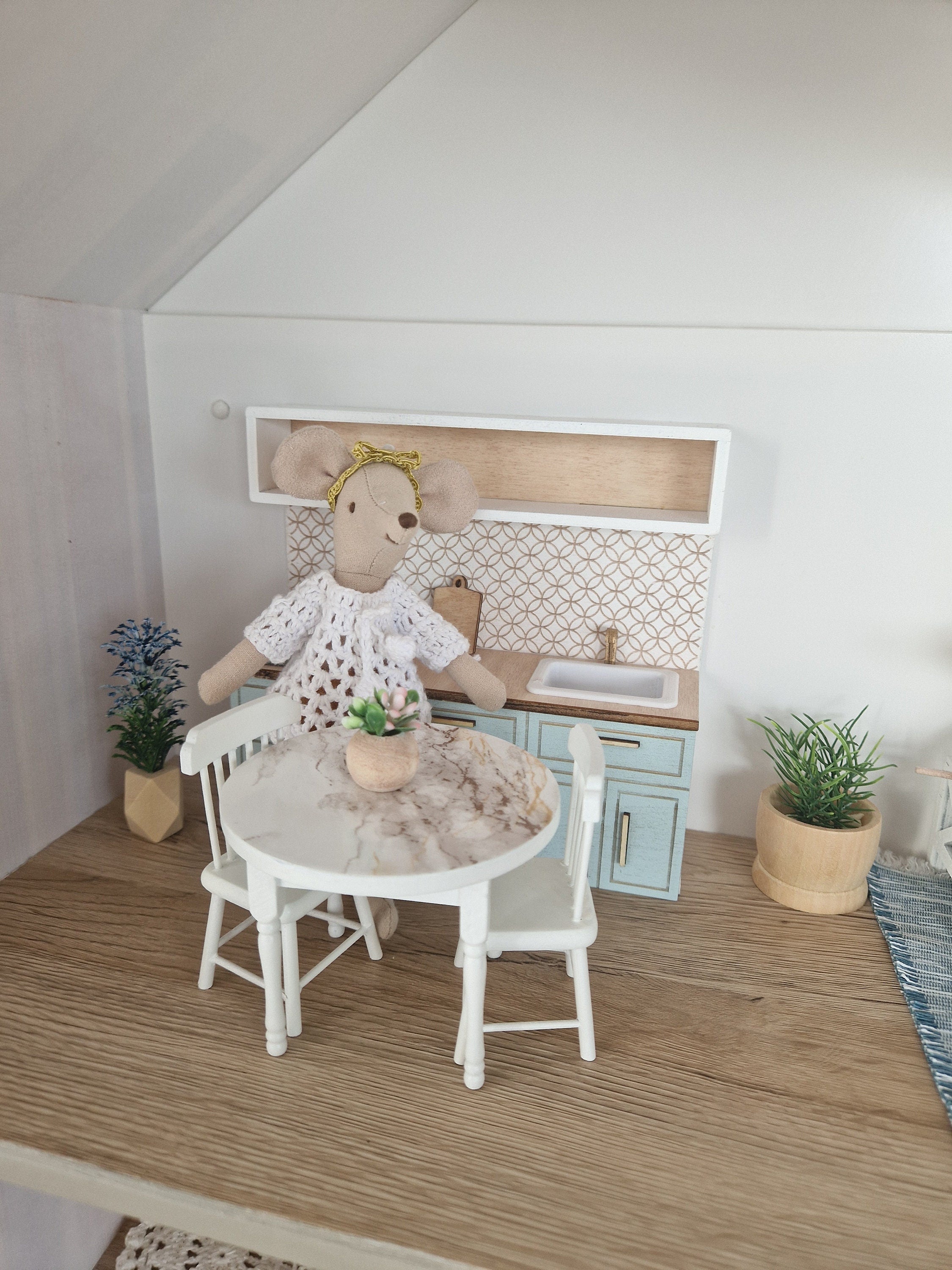 Miniatur-Puppenhausküche, Cloud, Maßstab 1:12, Miniaturmöbel (perfekt für Ikea-Puppenhäuser)