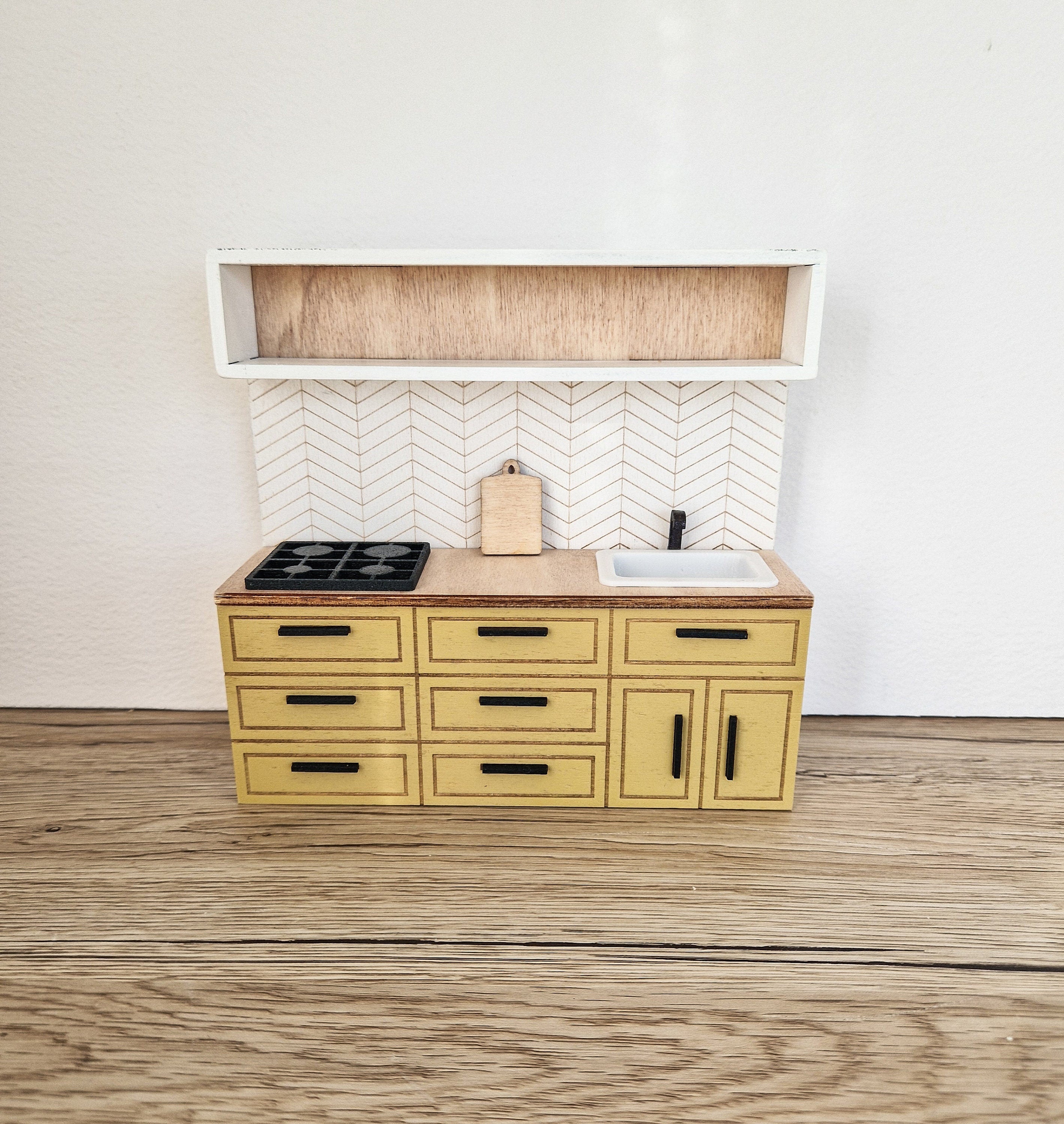 Miniatur-Puppenhausküche, Mellow, Maßstab 1:12, Miniaturmöbel (perfekt für Ikea-Puppenhäuser)