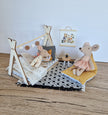 Puppenhaus-Kinderzimmer-Set im Maßstab 1:12, Cozy Fox, Miniaturmöbel-Set, Maileg-Mäuse (perfekt für Ikea-Puppenhäuser)