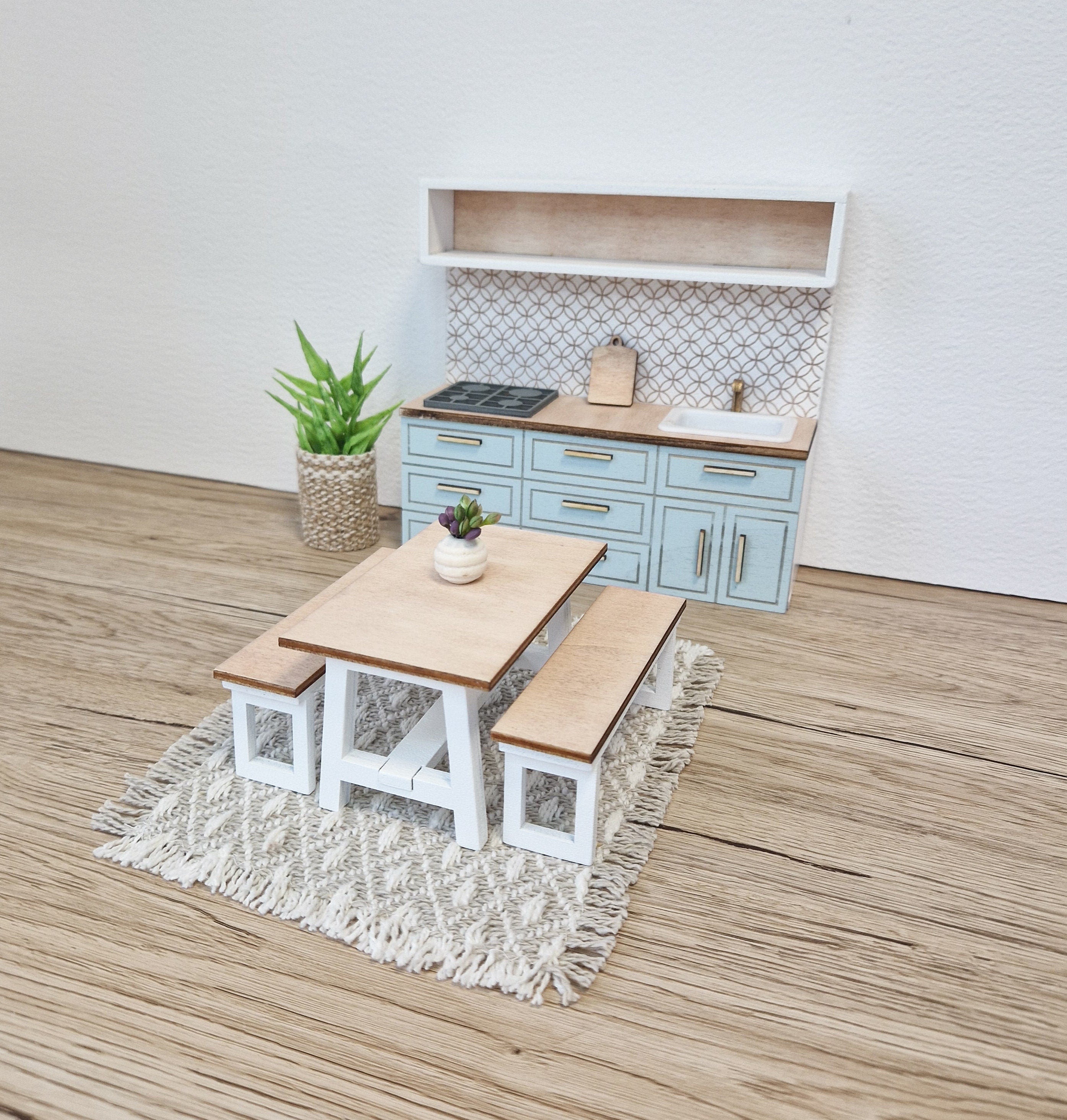 Miniatur-Puppenhausküche, Cloud, Maßstab 1:12, Miniaturmöbel (perfekt für Ikea-Puppenhäuser)