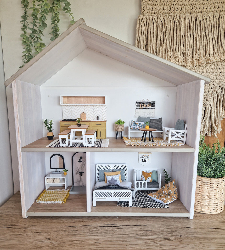 Miniaturmöbelset, Beruhigende Eleganz, Puppenhausmöbel-Set im Maßstab 1:12 (perfekt für Ikea-Puppenhäuser)