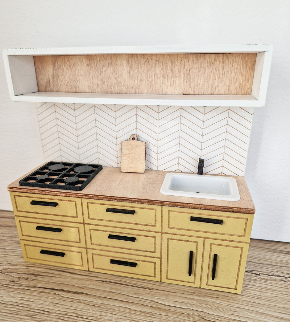 Miniatur-Puppenhausküche, Mellow, Maßstab 1:12, Miniaturmöbel (perfekt für Ikea-Puppenhäuser)