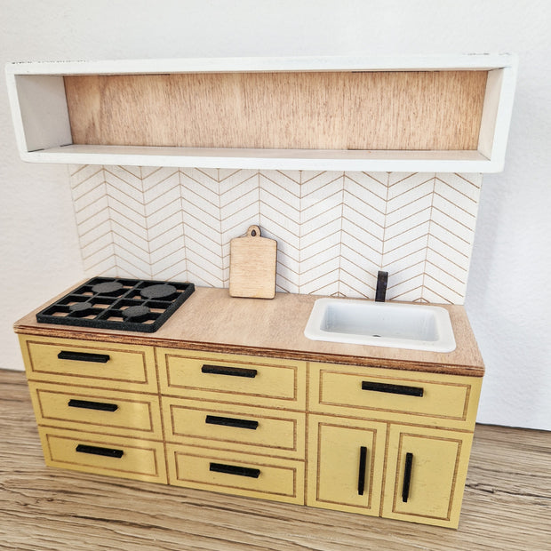 Miniatur-Puppenhausküche, Mellow, Maßstab 1:12, Miniaturmöbel (perfekt für Ikea-Puppenhäuser)