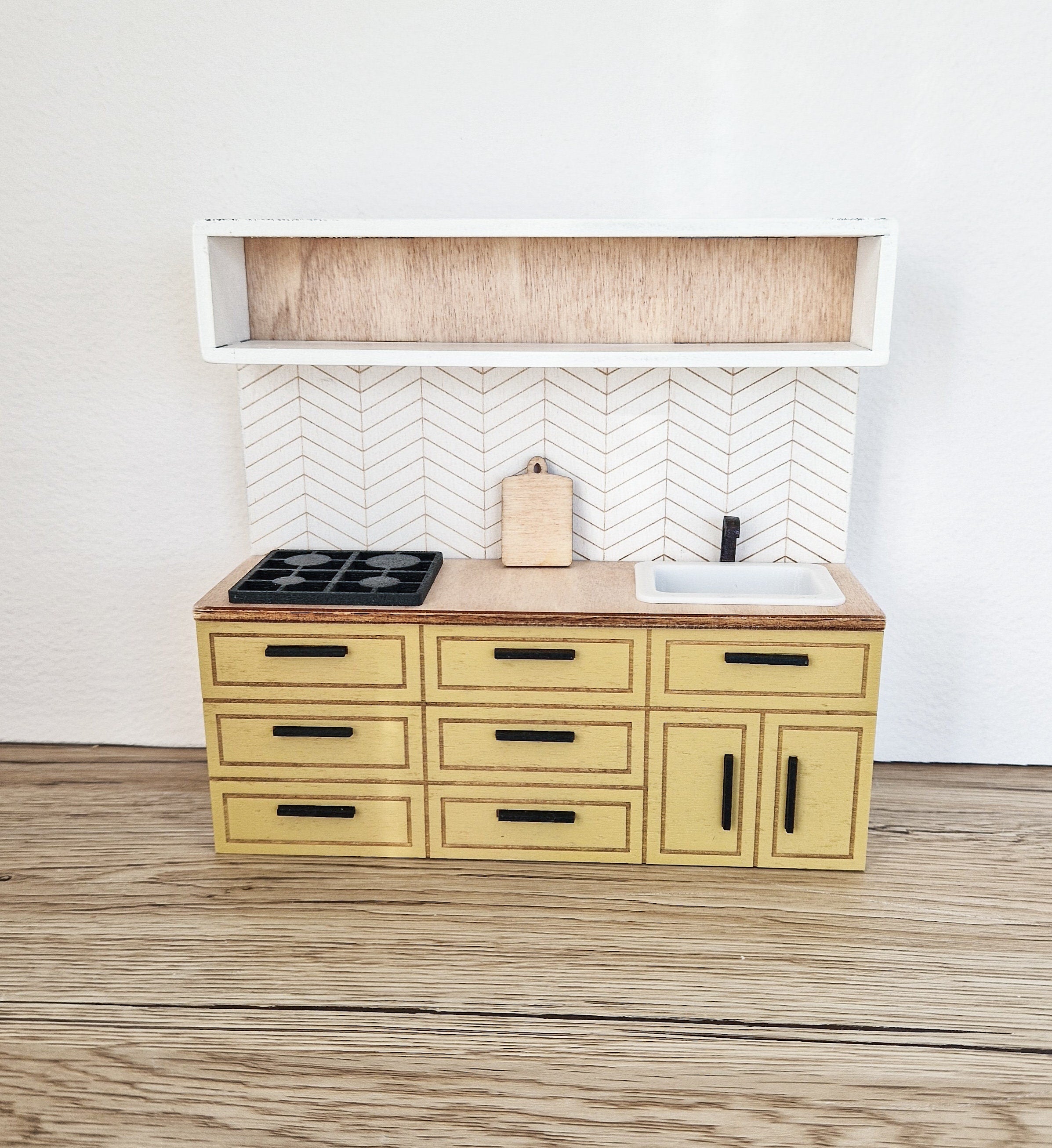 Miniatur-Puppenhausküche, Mellow, Maßstab 1:12, Miniaturmöbel (perfekt für Ikea-Puppenhäuser)