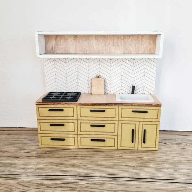 Miniatur-Puppenhausküche, Mellow, Maßstab 1:12, Miniaturmöbel (perfekt für Ikea-Puppenhäuser)