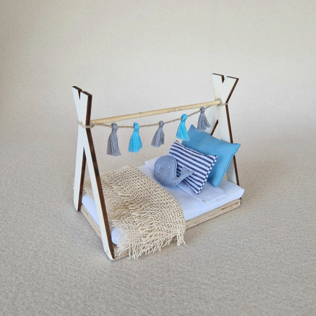 Puppenhaus-Kinderzimmer-Set im Maßstab 1:12, Soft Whisper, Miniaturmöbel-Set, Maileg-Mäuse (perfekt für Ikea-Puppenhäuser)