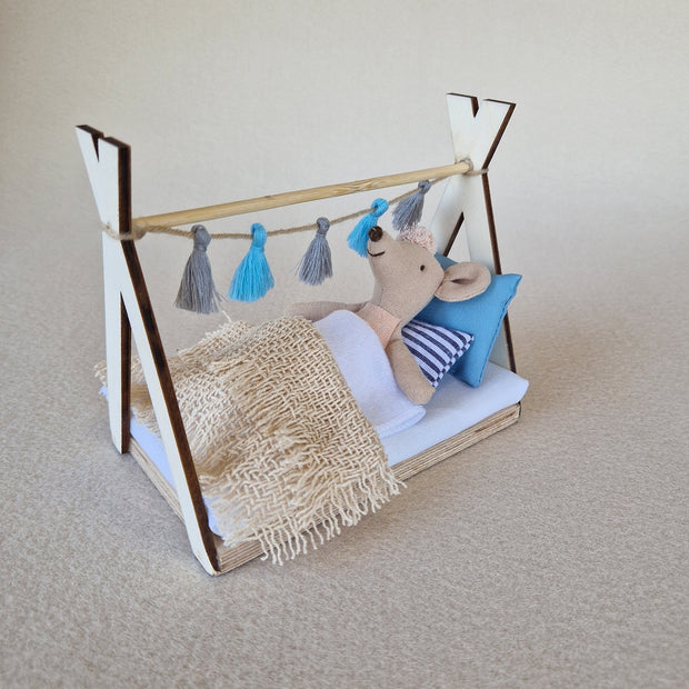 Puppenhaus-Kinderzimmer-Set im Maßstab 1:12, Soft Whisper, Miniaturmöbel-Set, Maileg-Mäuse (perfekt für Ikea-Puppenhäuser)