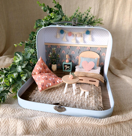 Rose Rainbow - Small Suitcase Dollhouse