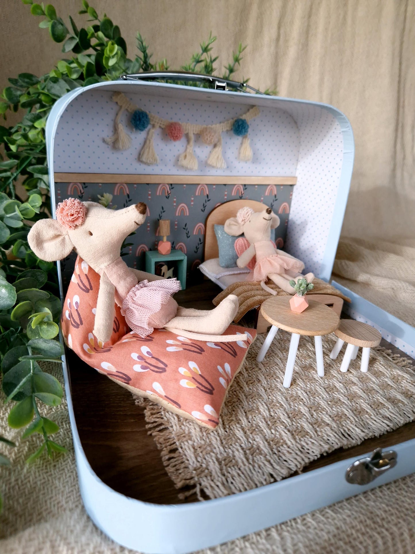 Rose Rainbow - Small Suitcase Dollhouse