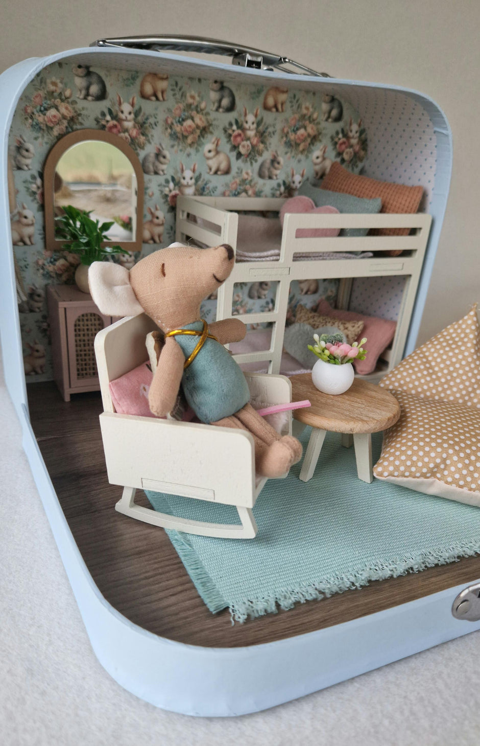 Small Fairy Mouse Doll with Wings, 11 cm, handmade fabric doll – photo 9