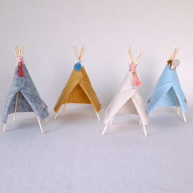 Miniature Felt Teepee, handmade 1:12 miniature