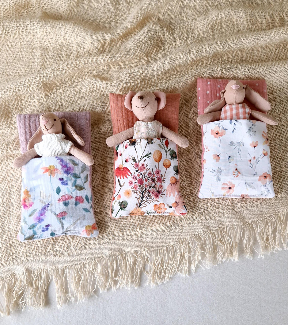 Soft Fabric Sleeping Bag, 1:12 Scale, handmade