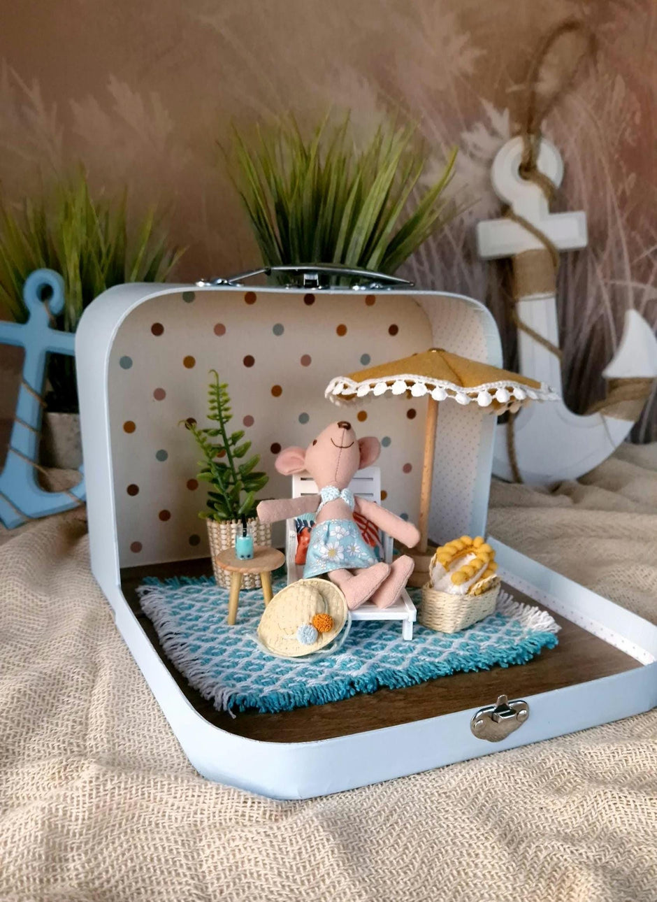 Miniature Beach Lounge Set, 1:12 Scale, handmade – photo 5