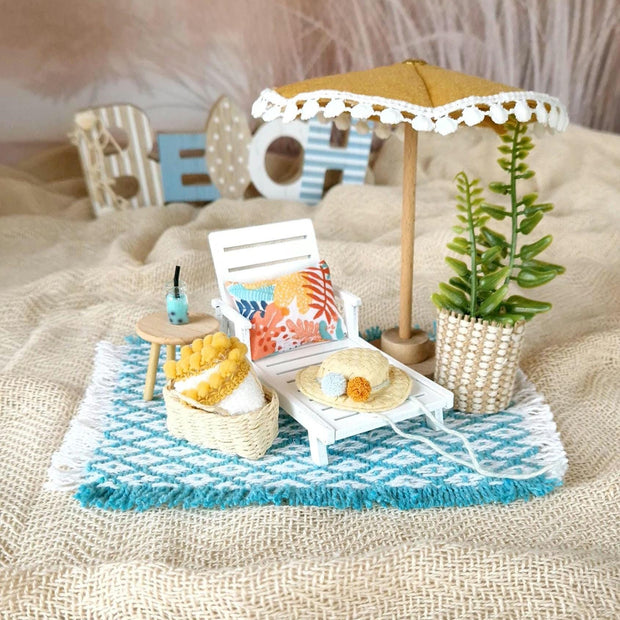 Miniature Beach Lounge Set, 1:12 Scale, handmade – photo 2
