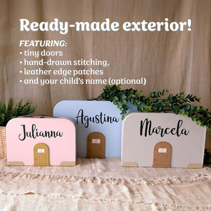 Neue, leere Puppenhauskoffer – Gestalten Sie Ihr eigenes Miniatur-Puppenhaus