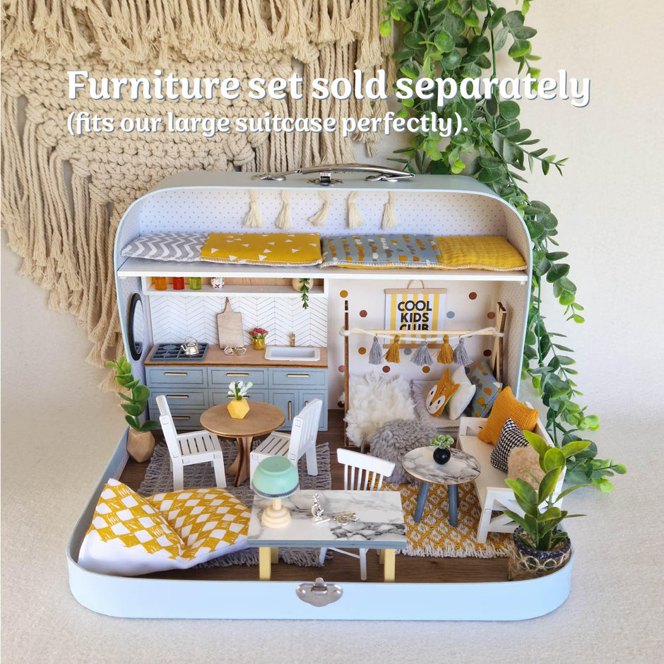 Neue, leere Puppenhauskoffer – Gestalten Sie Ihr eigenes Miniatur-Puppenhaus