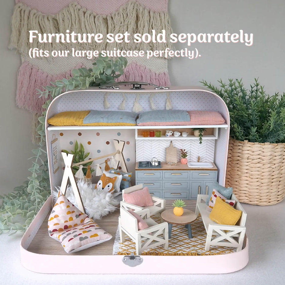 Neue, leere Puppenhauskoffer – Gestalten Sie Ihr eigenes Miniatur-Puppenhaus