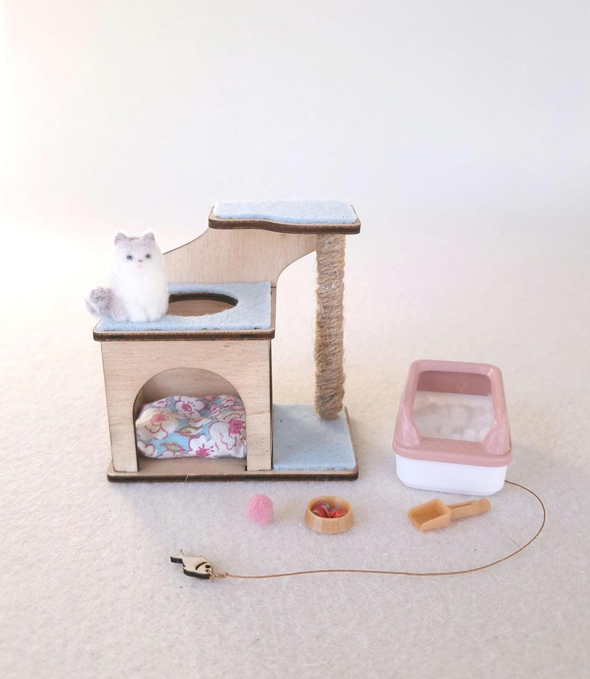 Miniature Cat House with Little Cat, 1:12 Scale, handmade – photo 10