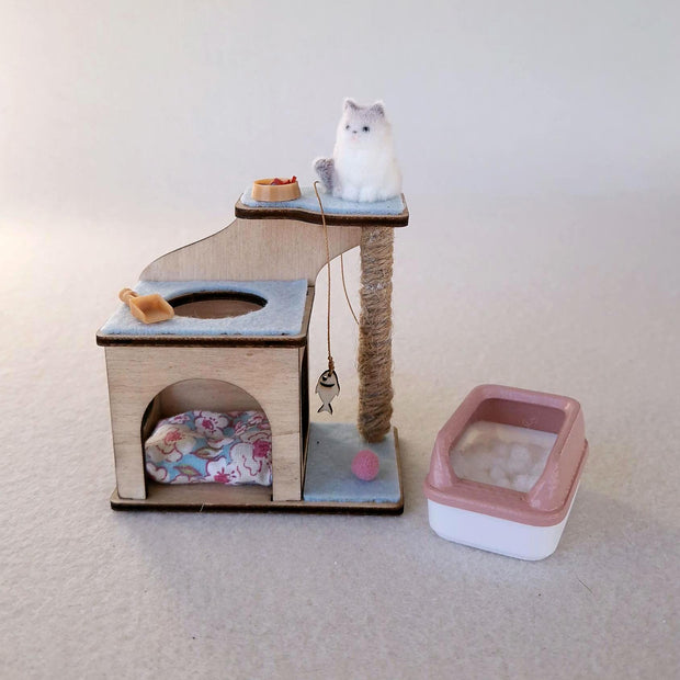 Miniature Cat House with Little Cat, 1:12 Scale, handmade – photo 2