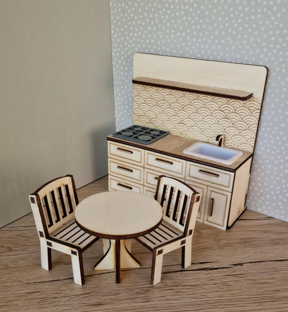 Miniaturküchenset zum Selberbauen – Holzmöbel für Maileg & Puppen