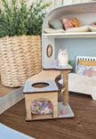 Miniature Cat House with Little Cat, 1:12 Scale, handmade