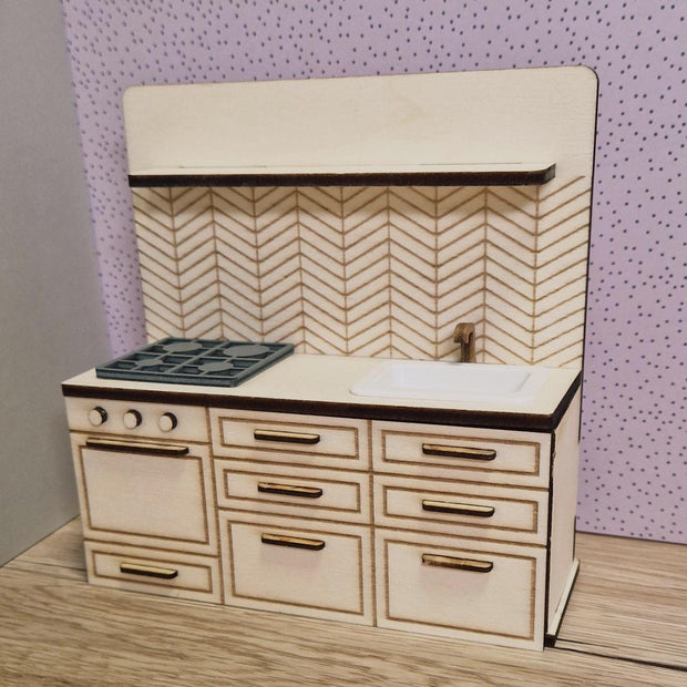 DIY-Miniaturküchenset mit Backofen – Holzmöbel für Maileg & Puppen