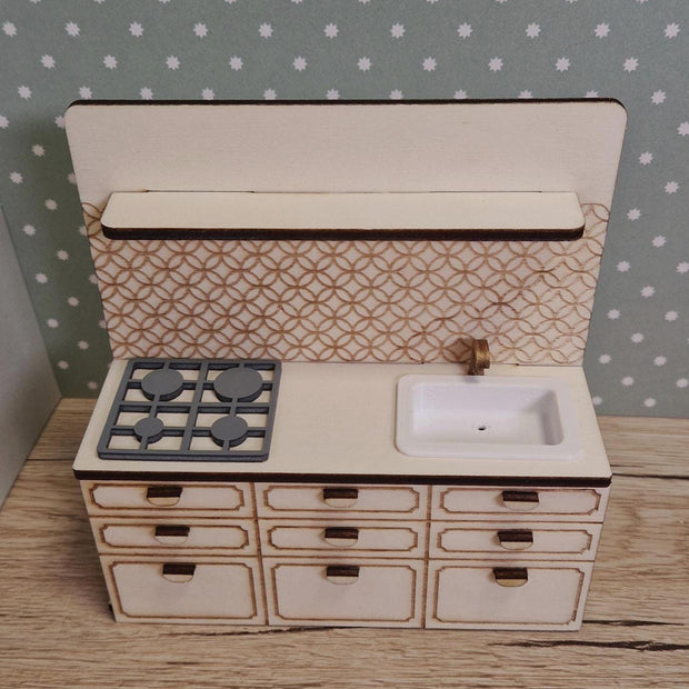 Miniatur-Küchenset zum Selbermachen – Die Landhausküche – Holzmöbel für Maileg & Puppen