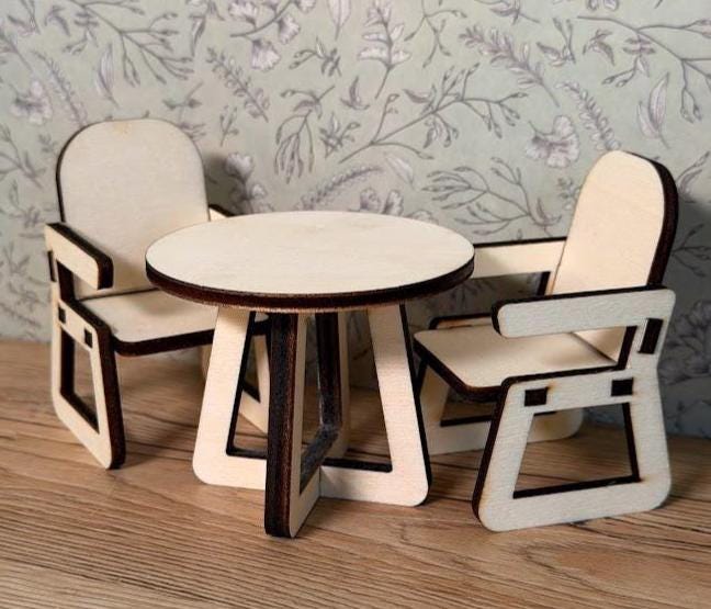 DIY Japandi Mini-Essgruppe – Minimalistische Holzmöbel für Maileg & Puppen
