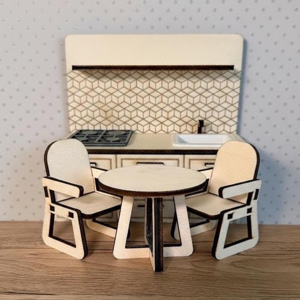 DIY Japandi Mini-Essgruppe – Minimalistische Holzmöbel für Maileg & Puppen