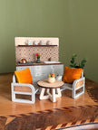 Miniature Kitchen with Hand-Painted Backsplash – Light Grey, handmade 1:12 miniature – photo 4