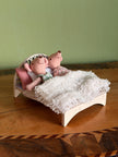 Dollhouse Double Bed – Wooden Bedroom, 1:12 Scale, handmade – photo 4