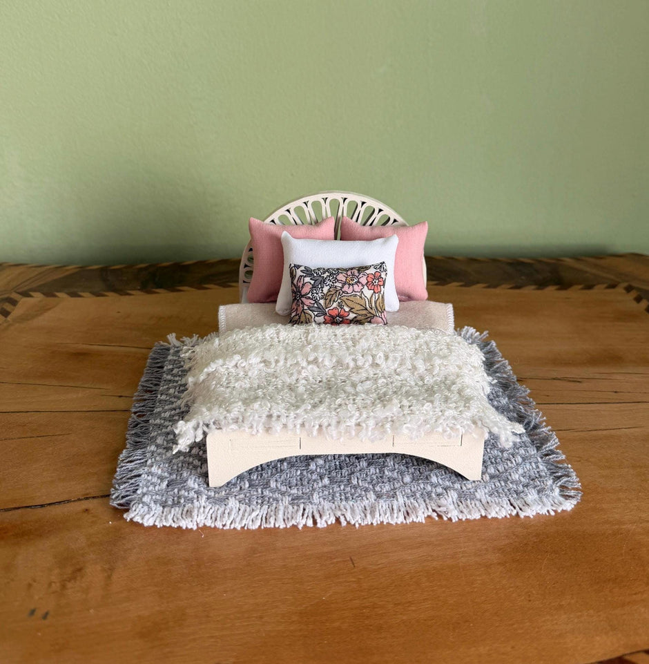 Dollhouse Double Bed – Wooden Bedroom, 1:12 Scale, handmade – photo 10