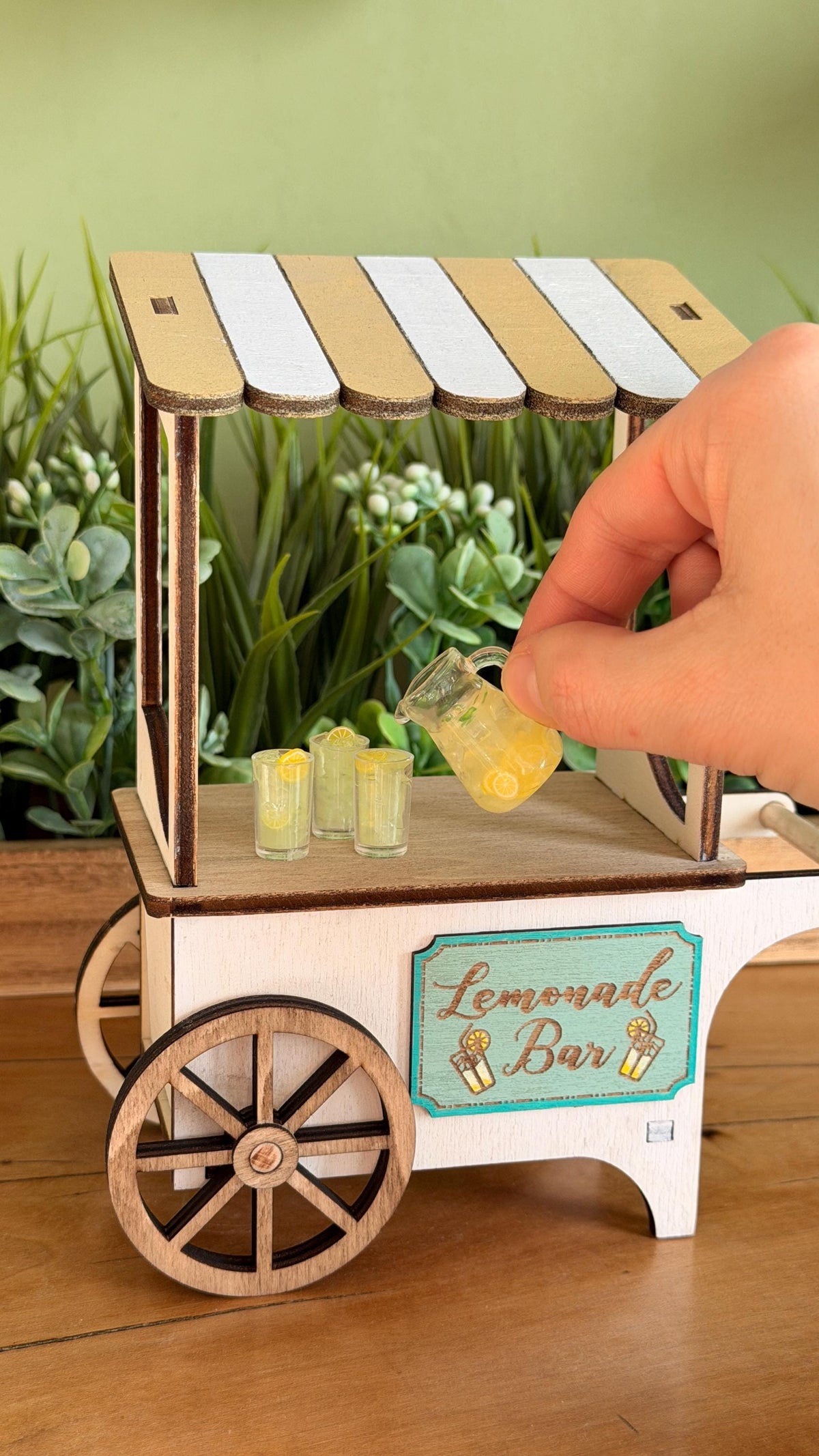 Miniature Lemonade Stand – Rolling Market Cart, handmade 1:12 miniature – photo 9