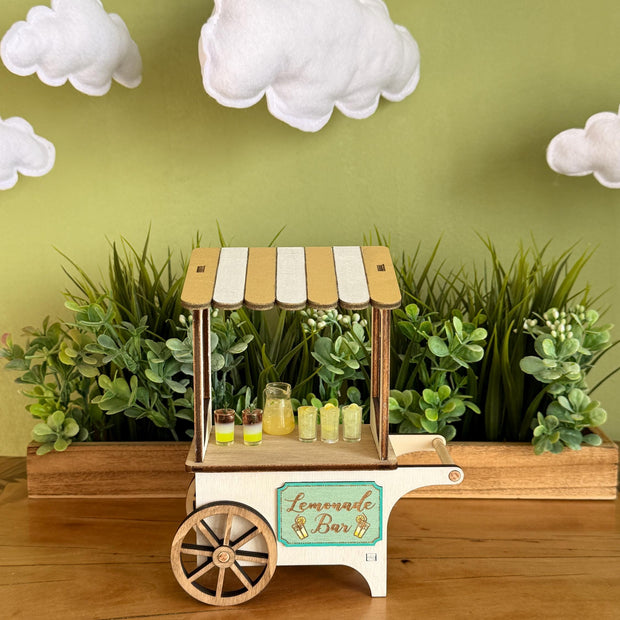 Miniature Lemonade Stand – Rolling Market Cart, handmade 1:12 miniature – photo 2
