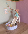 Miniature Wooden Slide and Felt Ball Pit Play Set, handmade 1:12 miniature – photo 8