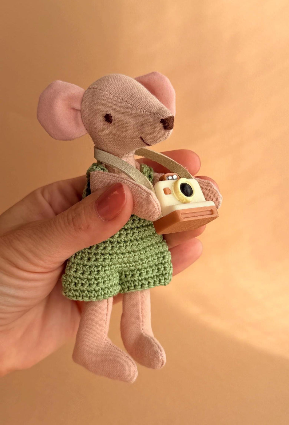 Pip – handmade fabric mouse doll, 13 cm – photo 6